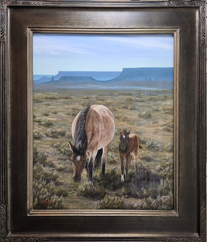 Click to view detail for Shade, Mare and Foal 20x16 $1900